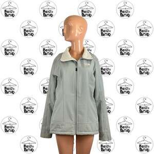 The North Face S Dove Gray Sherpa Fleece Lined Softshell Mock Neck Jacket Casual